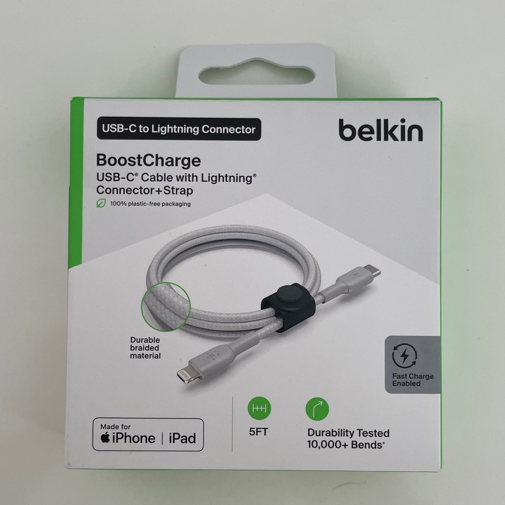 Belkin BoostCharge Gray USB-C to Lightning Cable